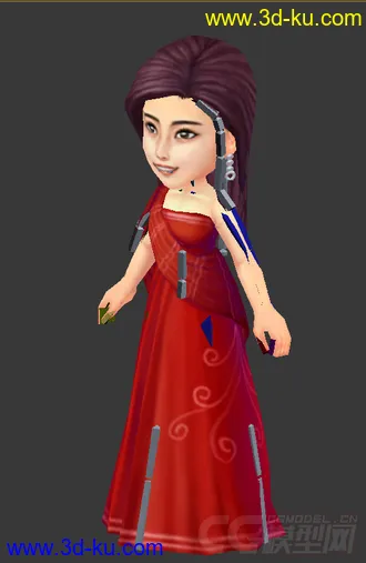 3D打印模型Q版，冰冰，女生，裙子，低模的图片