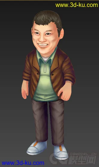 3D打印模型曾志伟，低模，男人，Q版的图片