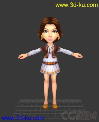3D打印模型Q版，女生，低模的图片