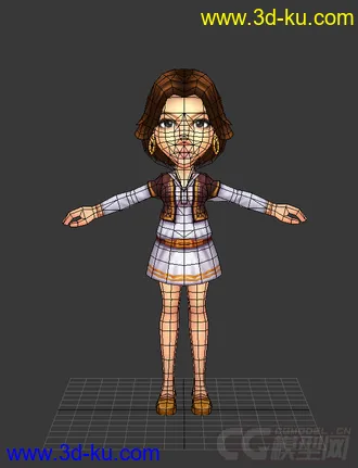 3D打印模型Q版，女生，低模的图片