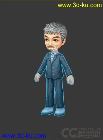 3D打印模型Q版，免费，徐克，男人，西装的图片