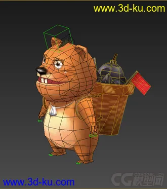 3D打印模型小熊，Q版，免费，低模的图片