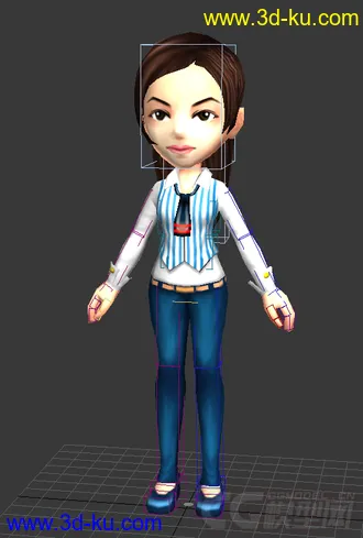 3D打印模型女生，低模，免费，Q版的图片
