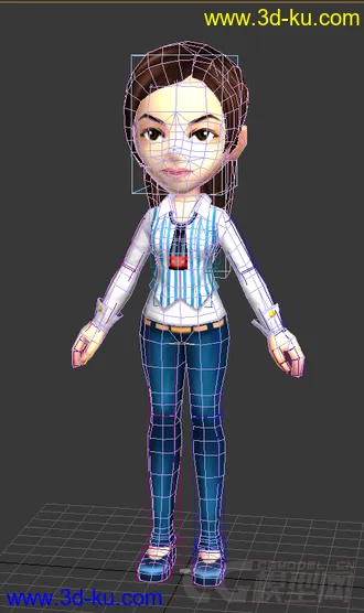 3D打印模型女生，低模，免费，Q版的图片