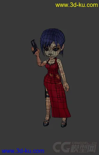 3D打印模型女人，旗袍，低模，免费的图片