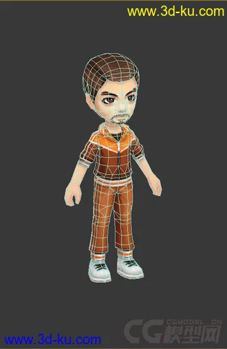 3D打印模型Q版男人，低模，运动服，免费的图片