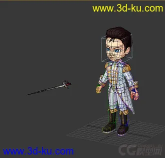 3D打印模型Q版男人，低模，免费的图片