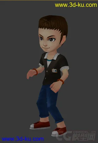 3D打印模型男人，Q版，免费，低模的图片