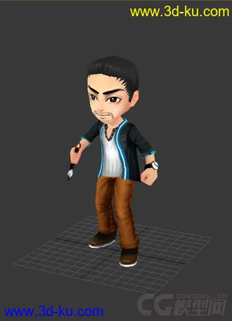 3D打印模型Q版男人，陈道明，低模，免费的图片