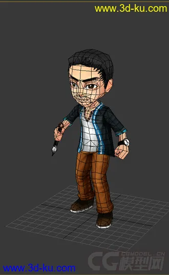 3D打印模型Q版男人，陈道明，低模，免费的图片