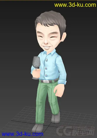 3D打印模型男人，低模，免费，Q版的图片