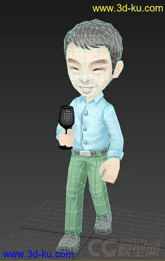 3D打印模型男人，低模，免费，Q版的图片