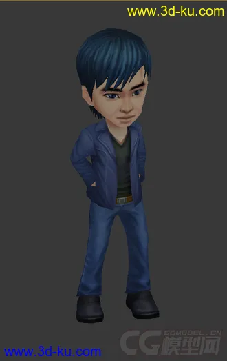 3D打印模型Q版男人，低模，免费的图片