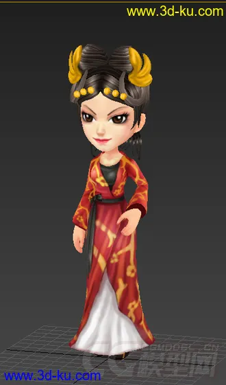 3D打印模型Q版女人，低模，免费的图片