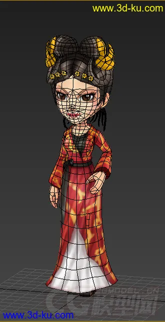 3D打印模型Q版女人，低模，免费的图片