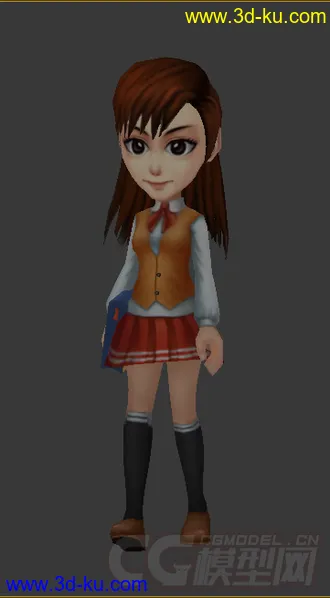 3D打印模型Q版女生，低模的图片