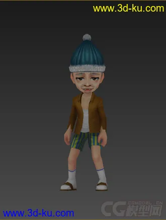 3D打印模型带帽子的Q版男人，低模，免费的图片