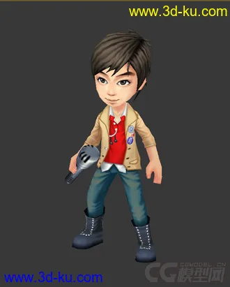 3D打印模型男人，Q版歌手，五月天阿信宏，低模，免费的图片