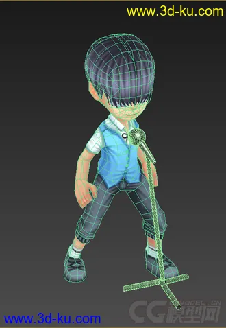 3D打印模型Q版歌手，低模，免费的图片
