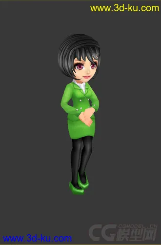 3D打印模型Q版女生，低模，免费的图片
