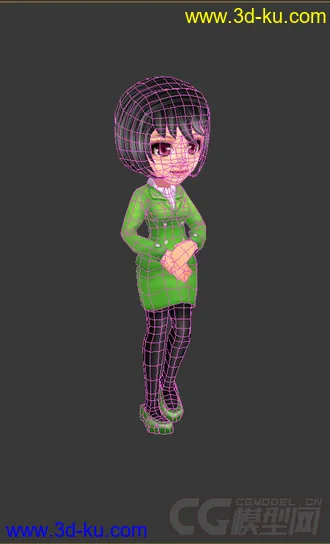 3D打印模型Q版女生，低模，免费的图片