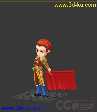 3D打印模型Q版斗牛士，低模，免费的图片