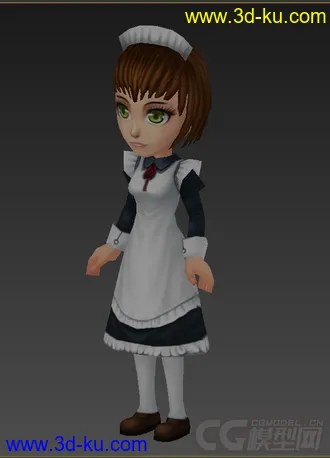 3D打印模型Q版女仆，低模免费的图片