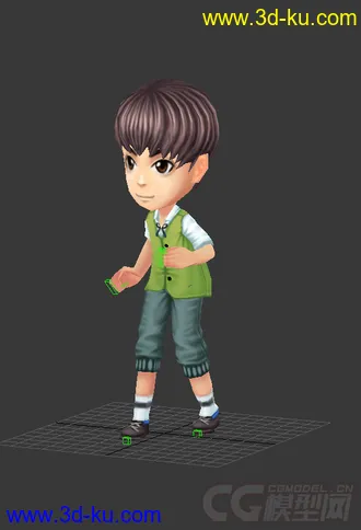 3D打印模型Q版男孩，低模免费的图片