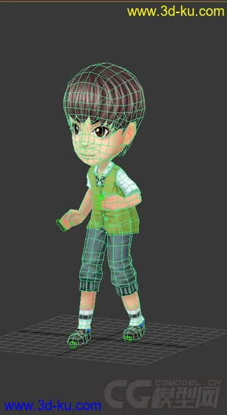 3D打印模型Q版男孩，低模免费的图片