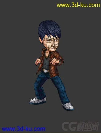 3D打印模型Q版男生，低模免费的图片