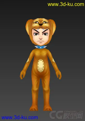 3D打印模型穿布偶衣服的人，低模免费。的图片