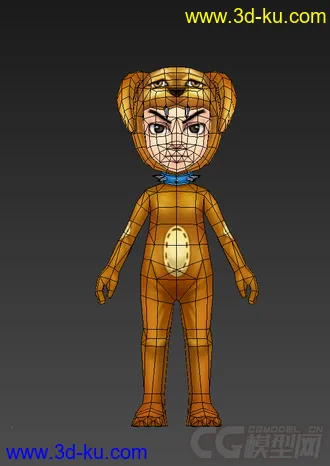 3D打印模型穿布偶衣服的人，低模免费。的图片