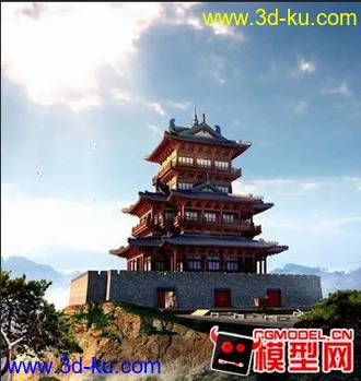 3D打印模型中国古代楼阁的图片