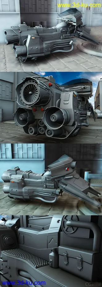 3D打印模型科幻摩托的图片