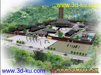 3D打印模型恬静现代的山林庄园3D模的图片