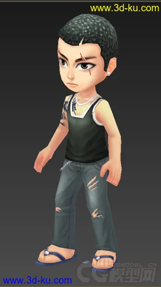 3D打印模型男人免费，低模Q版的图片