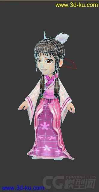 3D打印模型古代女生，免费低模的图片