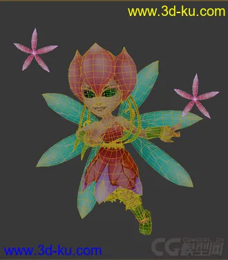 3D打印模型低模免费，花仙子，Q版的图片