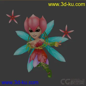 3D打印模型低模免费，花仙子，Q版的图片