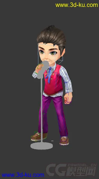 3D打印模型Q版男歌手，低模免费的图片