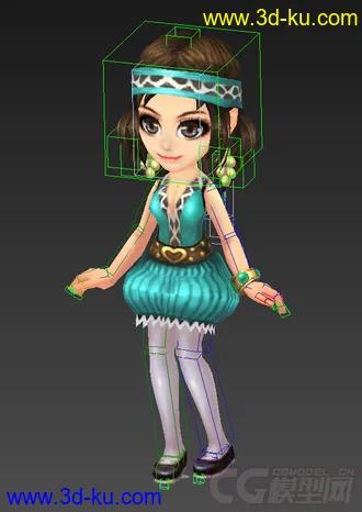 3D打印模型低模免费，Q版女生的图片