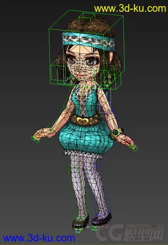 3D打印模型低模免费，Q版女生的图片