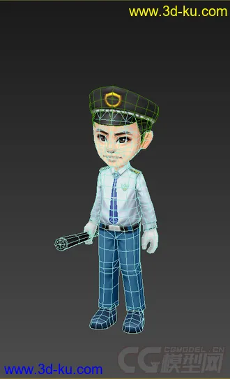 3D打印模型Q版警察保安，低模免费的图片