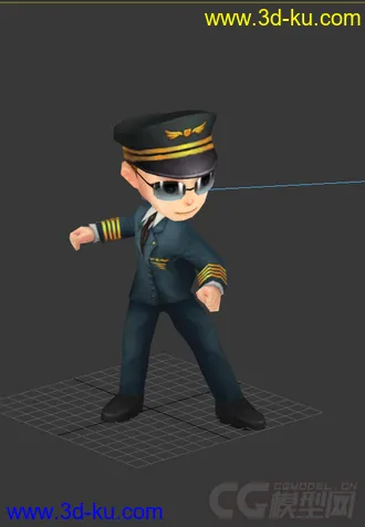 3D打印模型飞行员，警察，低模免费的图片