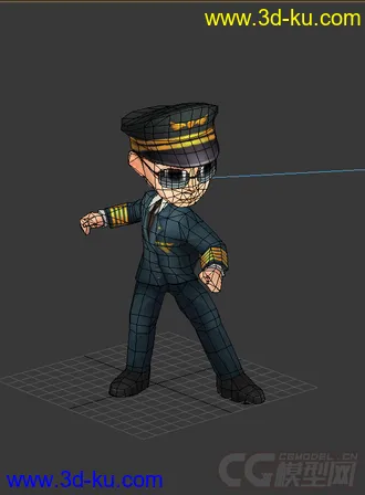 3D打印模型飞行员，警察，低模免费的图片
