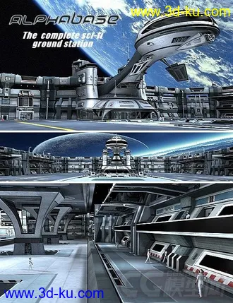3D打印模型精彩的科幻系列之—未来飞机平台，军事维护基地，空军基地的图片