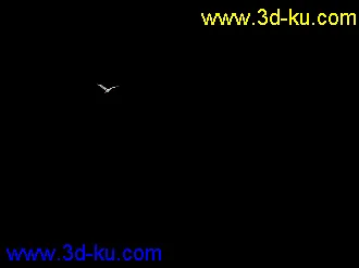 3D打印模型天鹅（仙鹤）远处飞来落在地上-有骨骼有动画的图片