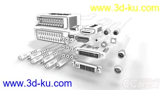 3D打印模型一套非常牛逼的电脑接线配件 带材质的图片
