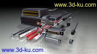 3D打印模型一套非常牛逼的电脑接线配件 带材质的图片