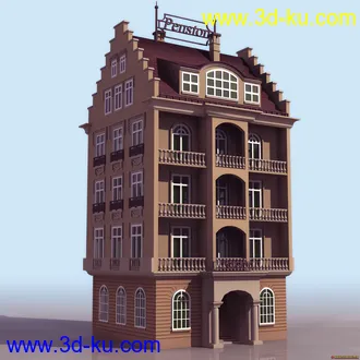 3D打印模型现代欧式建筑的图片